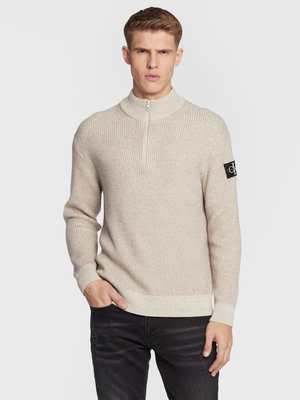 Calvin Klein pánsky béžový sveter - XL (ACF)