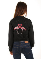 Guess dámska čierna mikina Flamingo - L (A996)