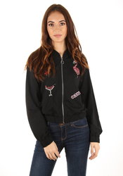 Guess dámska čierna mikina Flamingo - L (A996)