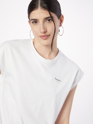 Pepe Jeans dámske biele tričko BLOOM - S (800)