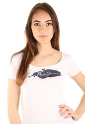 Pepe Jeans dámske biele tričko Violeta - S (803)