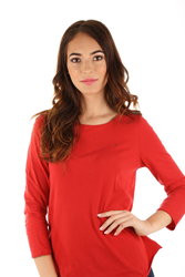 Tommy Hilfiger dámske červené tričko Soft - XS (602)