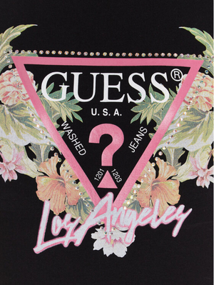 Guess dámske čierne tričko - S (JBLK)
