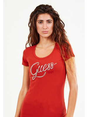 Guess dámske tehlové tričko - M (A50G)