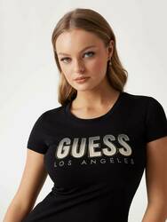 Guess dámske čierne tričko - XS (JBLK)