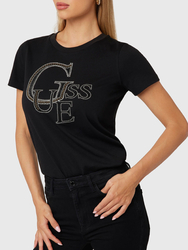 Guess dámske čierne tričko - S (JBLK)