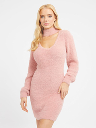 Guess dámske ružové pletené šaty - XS (F6M0)