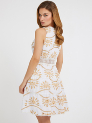 Guess dámske biele vyšívané šaty - XS (F0E1)