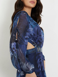 Guess dámske modré šaty - XS (P7PC)