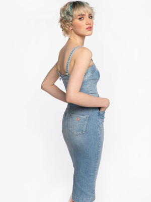 Guess Damasku modré džínsové šaty - XS (POIP)