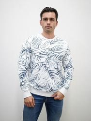 Guess pánska biela vzorovaná mikina - M (P03W)