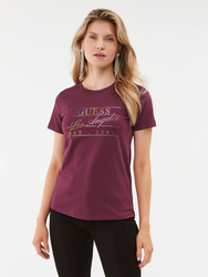 Guess dámske vínové tričko - XS (G4A1)
