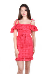 Guess dámske ružové čipkované šaty - XS (G6Q8)