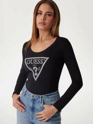 Guess dámske čierne tričko - XS (JBLK)