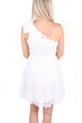 Guess dámske biele čipkované šaty - XS (TWHT)