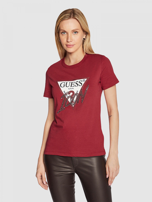 Guess dámske vínové tričko - XS (G5B7)
