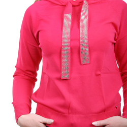 Guess dámsky ružový svetrík s kapucňou - M (G6X7)