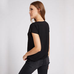 Guess dámske čierne tričko s potlačou - XS (JBLK)