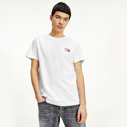Tommy Jeans pánske biele tričko CHEST LOGO - S (YBR)