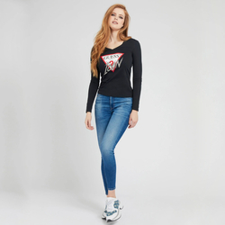 Guess dámske čierne tričko - S (JBLK)