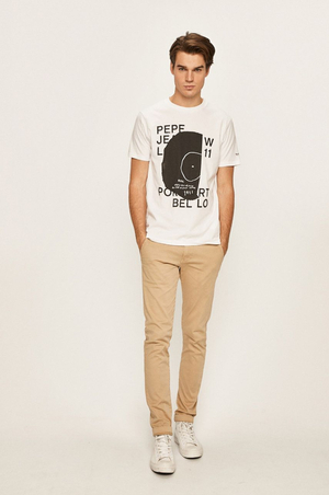 Pepe Jeans pánske bieločiernej tričko Doreen - S (802)