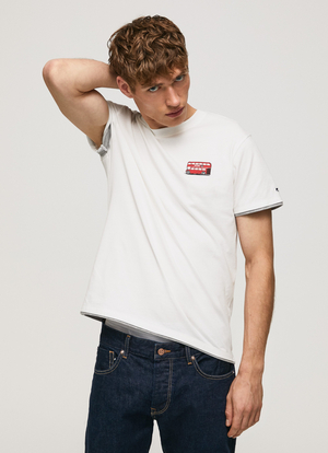 Pepe Jeans pánske biele Sutton tričko - S (800)