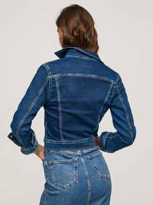Pepe Jeans dásmka tmavo modrá džínsová bunda Core - XS (0)