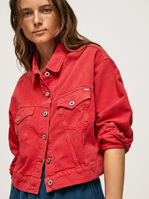 Pepe Jeans dámska červená džínsová bunda - XS (217)