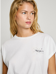 Pepe Jeans dámske biele tričko LORENA - L (800)