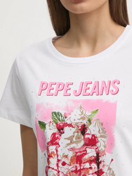 Pepe Jeans dámske biele tričko - XS (800)