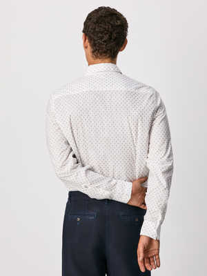 Pepe Jeans pánska biela bodkovaná košeľa - M (800)