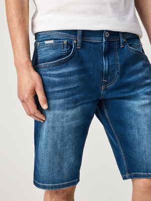 Pepe Jeans pánske modré džínsové šortky Track - 29 (0)