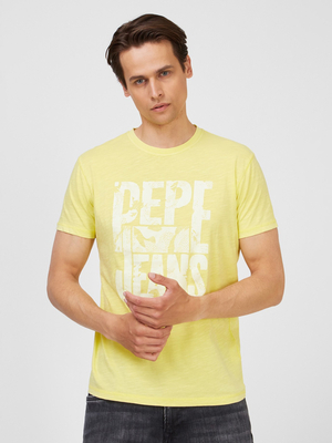 Pepe Jeans pánske žlté tričko Milo - S (014)