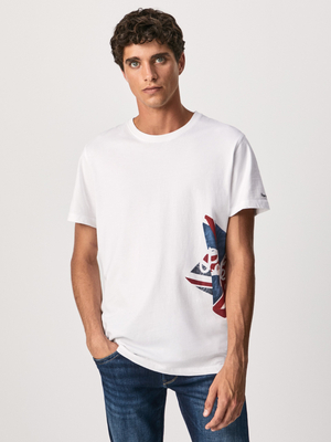 Pepe Jeans pánske biele tričko Ronny - S (800)