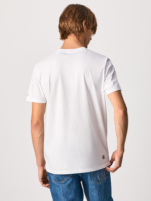 Pepe Jeans pánske biele tričko Agin - L (800)