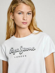 Pepe Jeans dámske biele tričko Gaia - XS (800)