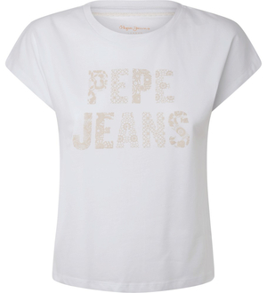 Pepe Jeans dámske biele tričko OLA s potlačou - XS (800)