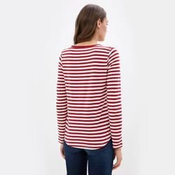 Pepe Jeans dámske červené pruhované tričko Merveille - S (284)