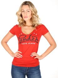 Pepe Jeans dámske červené tričko Olivia - M (264)