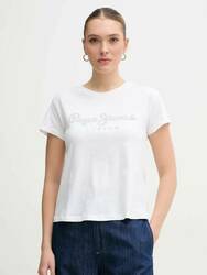 Pepe Jeans dámske biele tričko  - L (800)