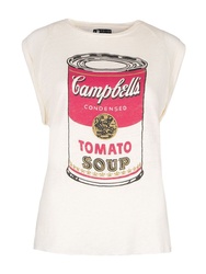 Pepe Jeans dámske smotanové tričko Sundy z kolekcie Andy Warhol - XS (804)