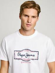 Pepe Jeans pánske biele tričko Daxton - S (800)