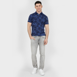 Pepe Jeans pánske modré vzorované polo Alexandre - L (563)