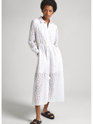 Pepe Jeans dámske biele šaty ETHEL - XS (800)