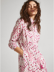 Pepe Jeans dámske biele vzorované šaty - XS (808)
