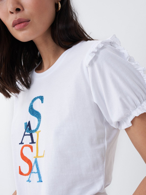 Salsa Jeans dámske biele tričko - S (1)