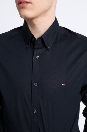 Tommy Hilfiger pánska čierna košeľa Core - S (083)