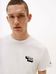 Tommy Jeans pánske biele tričko - S (YBL)