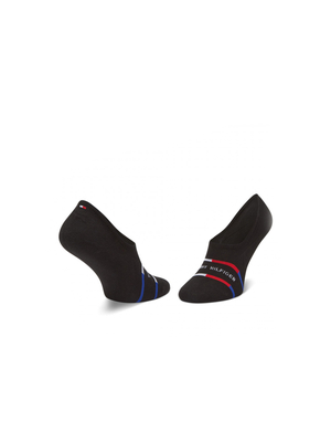 Tommy Hilfiger pánske čierne ponožky 2 pack - 39 (002)
