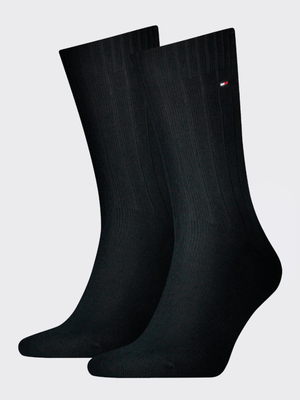 Tommy Hilfiger pánske čierne pnožky 2 pack - 39 (200)